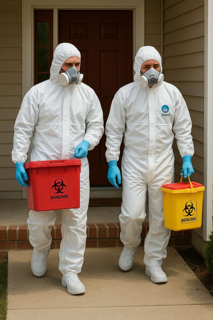 This is a before and after of a crime scene cleanup we did in Naperville IL.